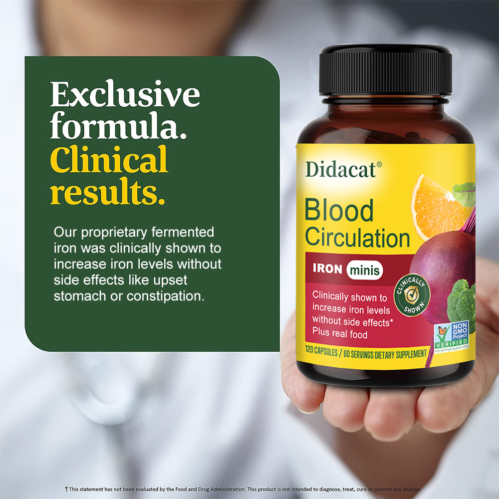 Blood Circulation Supplement 30/60/120 Capsules With Beetroot, Iron & B12