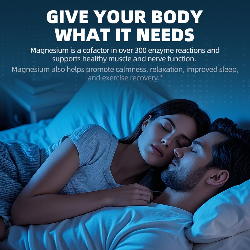 Magnesium Glycinate 500mg Vitamin D3 Zinc For Sleep Stress Relief Support Bone