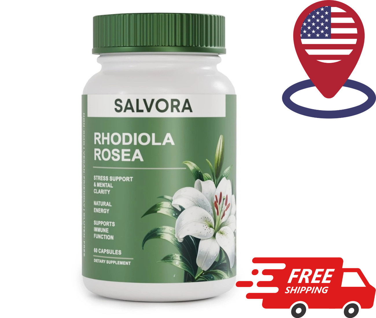 Salvora Rosea – Supplement Rhodiola Golden Root 60 Count (Pack of 1)