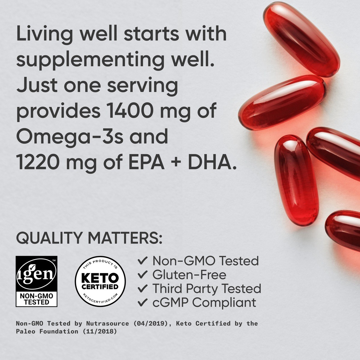 Keto Omega 1250mg 120 Softgels Fish Oil EPA DHA Astaxanthin Krill MCT Oil