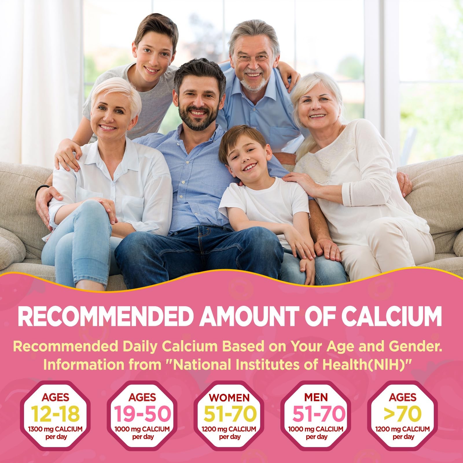 Calcium 1200 mg with Vitamin d3, K2, High Absorption 1 Count (Pack of 60)