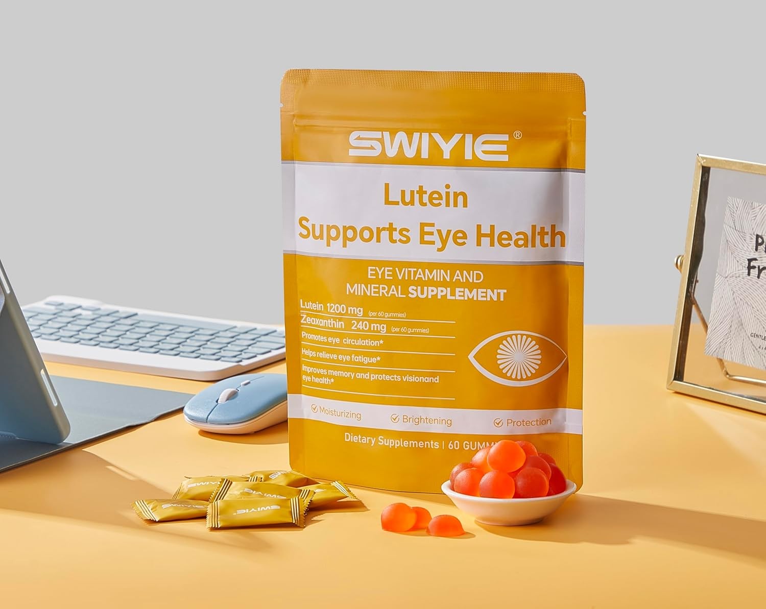 Lutein 60 Gummies C Eye Vitamin and Mineral Supplement with 20mg Lutein