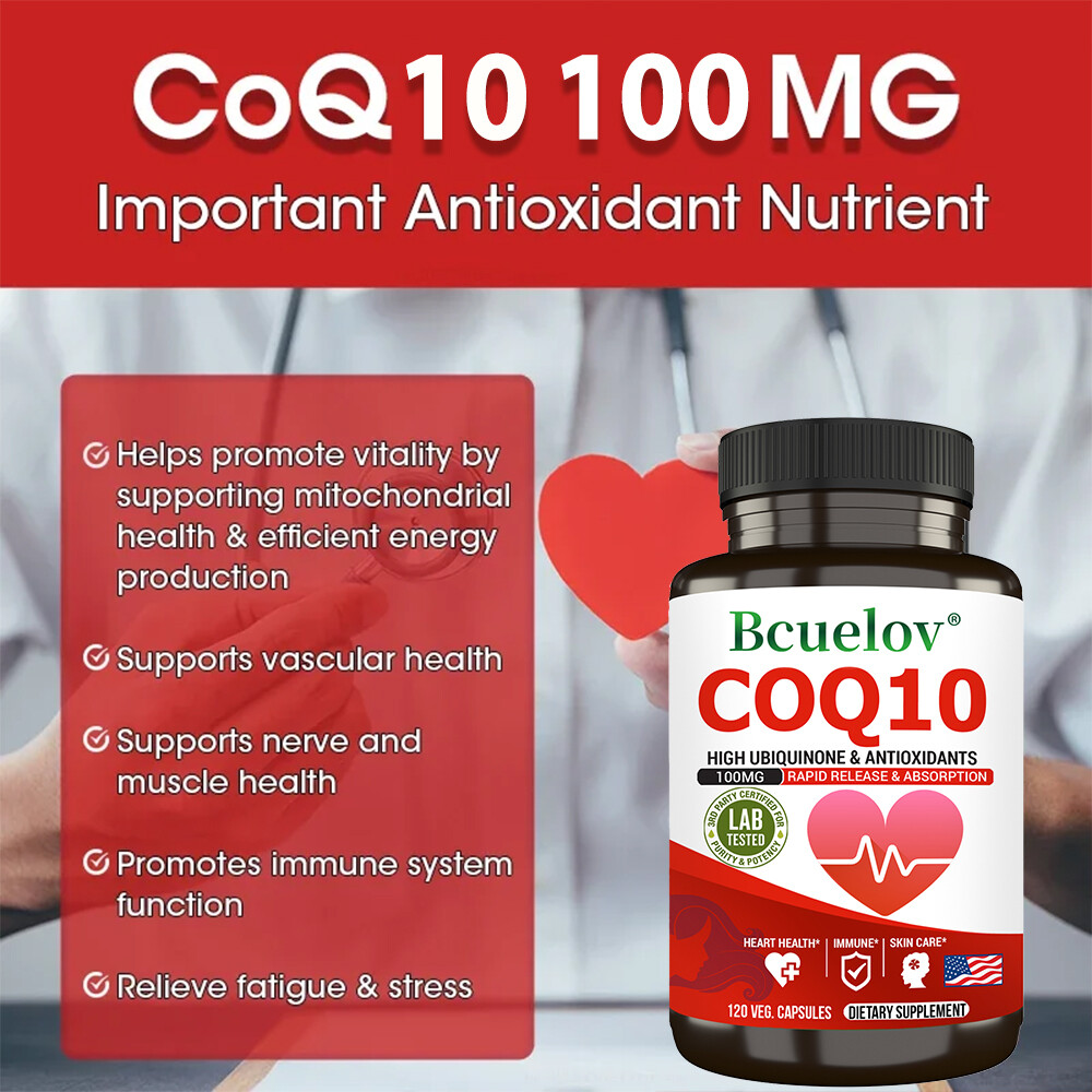 Coq10 Co Enzyme Ubiquinone Cq10 Of Coenzyme Q10 Heart Health 30/60/120 Capsules