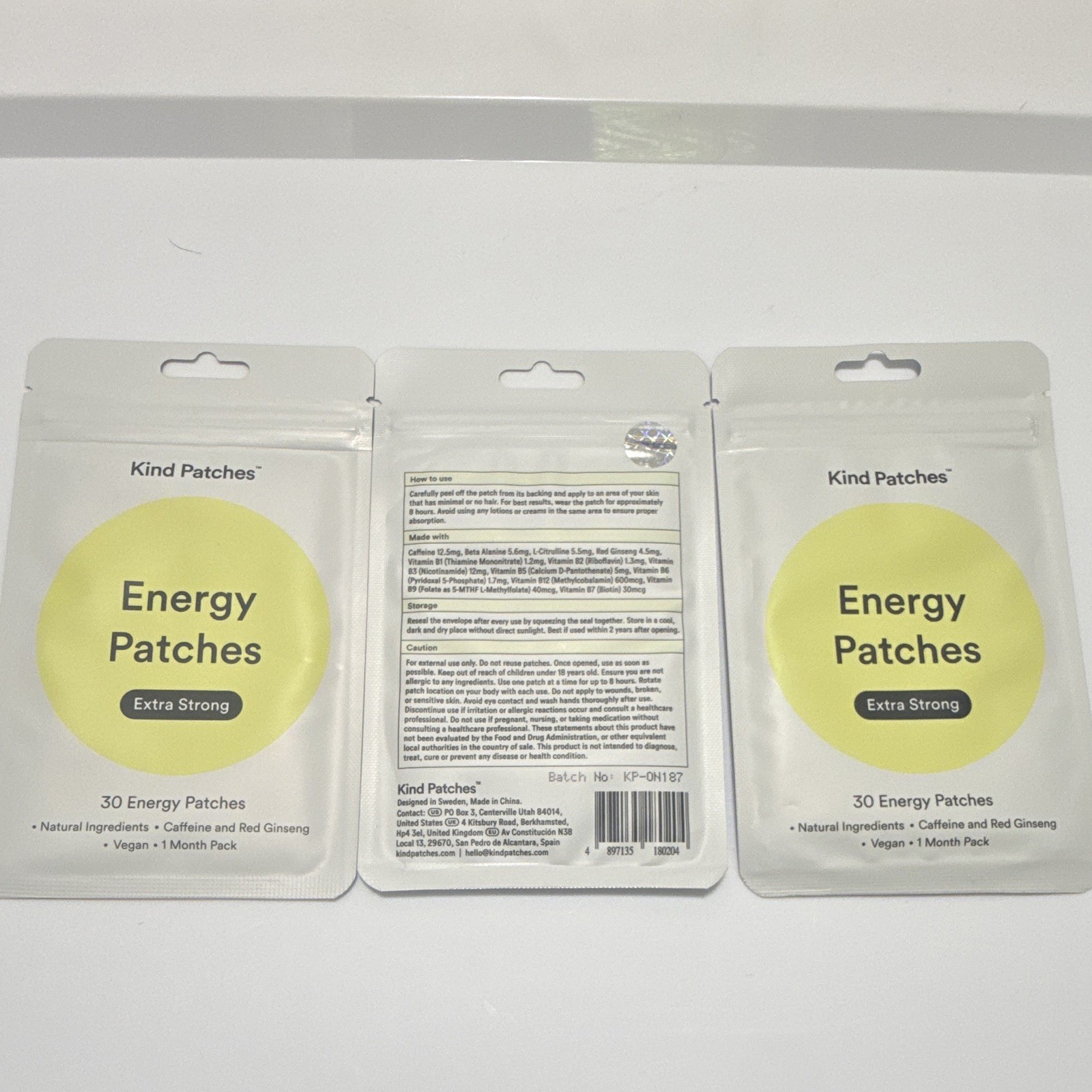 Kind Patches Extra Strong Energy Patches 3 Pack Bundle 90 Day Supply New