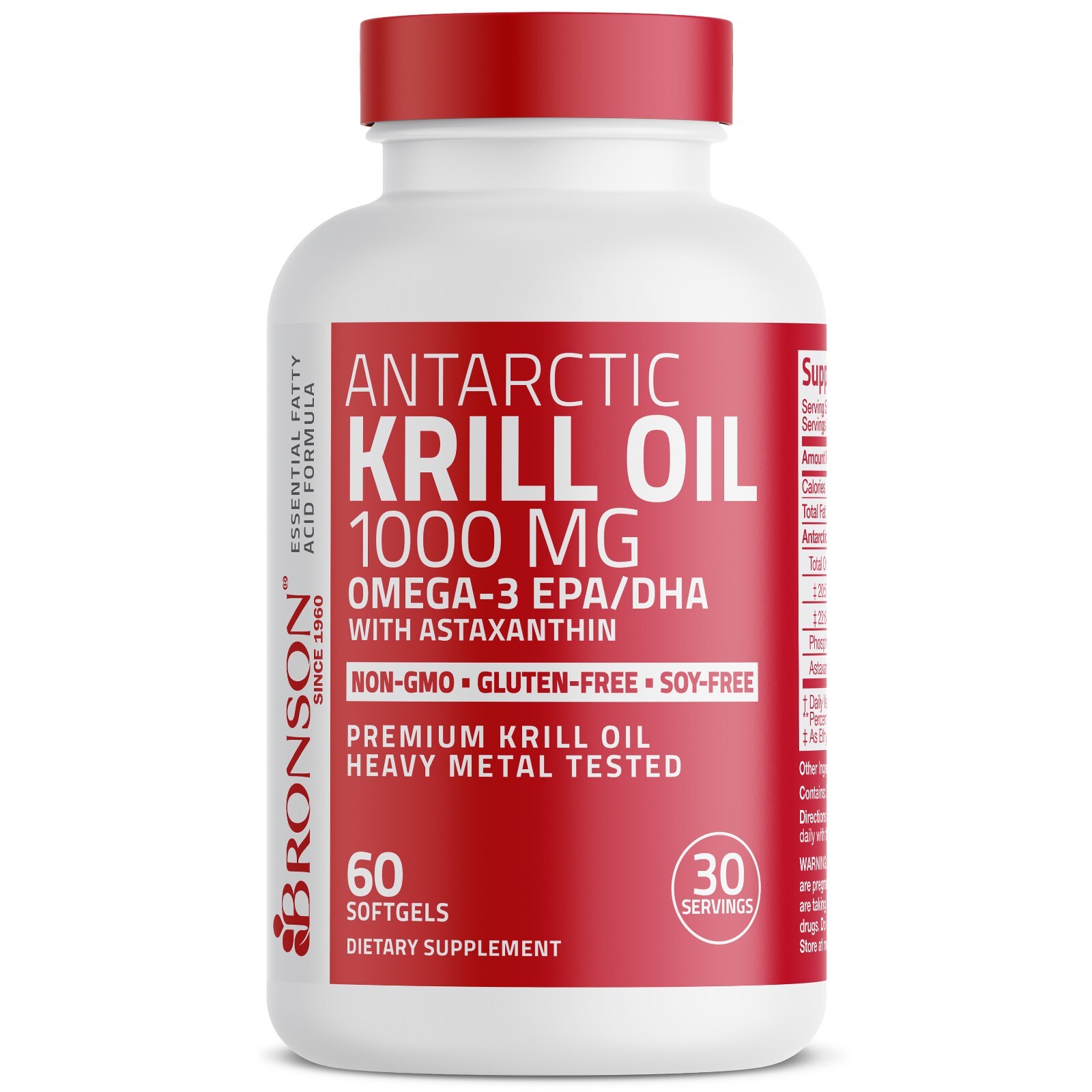 Antarctic Krill Oil 1000mg with Omega-3s EPA, DHA and Astaxanthin