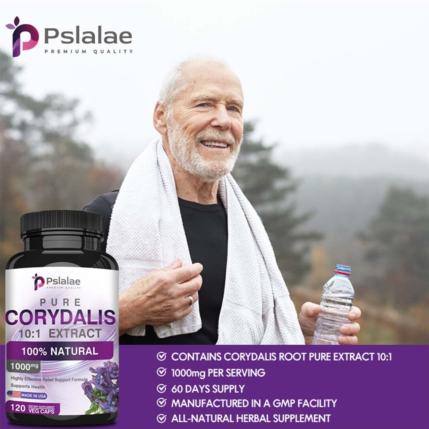 Corydalis Extract Capsules 1000mg – Pain Relief Formula, Relaxation, Non-GMO