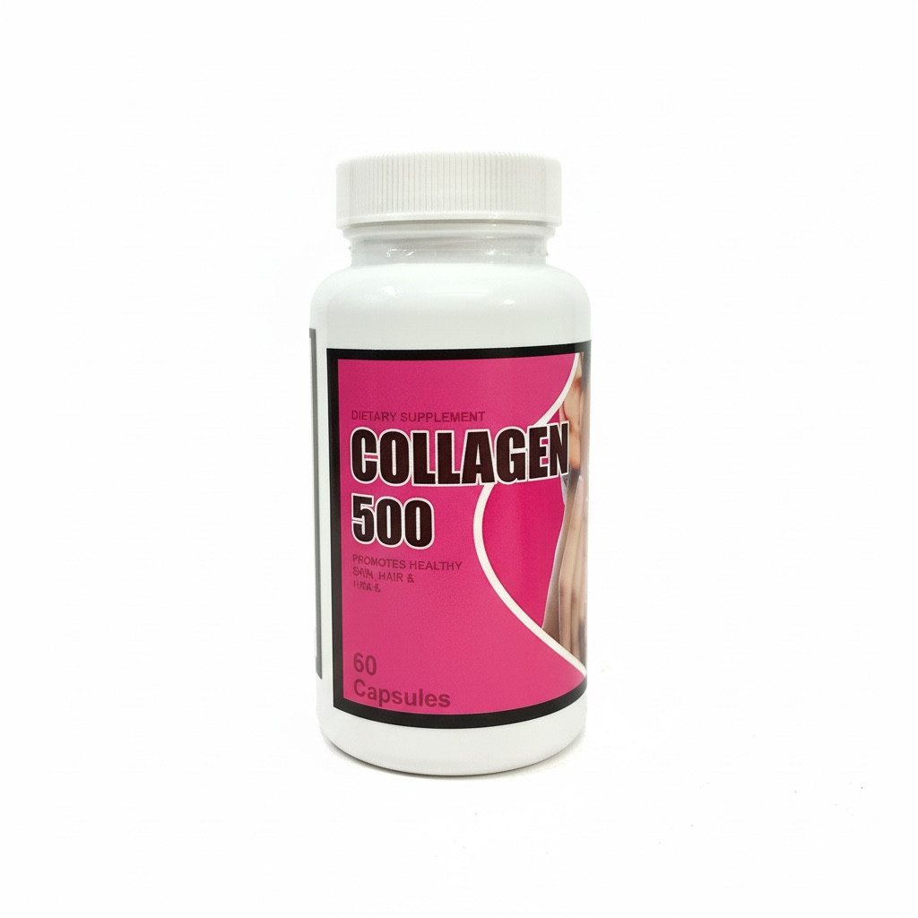 Collagen 500 mg Capsules Skin Hair Nails Support 60 Capsules Anti Aging Unisex