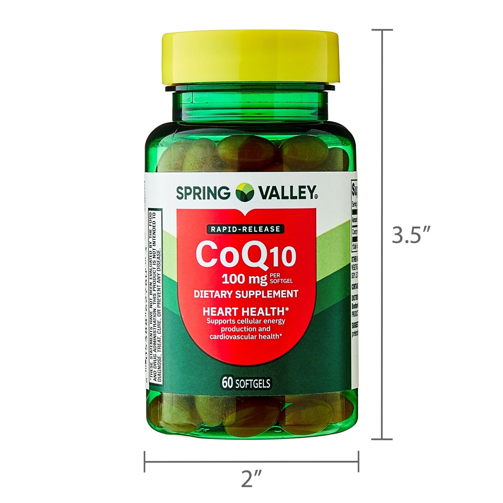 Spring Valley Rapid-Release CoQ10 Heart Health Dietary Softgels 100 mg, 60 Count
