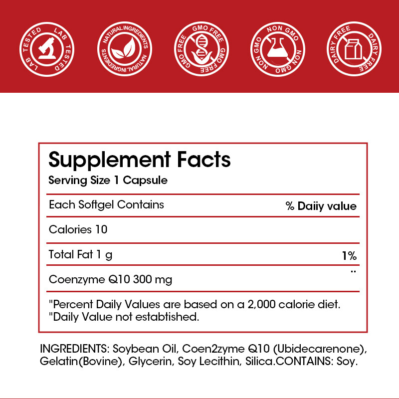 2 Packs CoQ-10 300mg-120 Softgels Coq10 Co Q10 Coenzyme Heart Support NON GMO