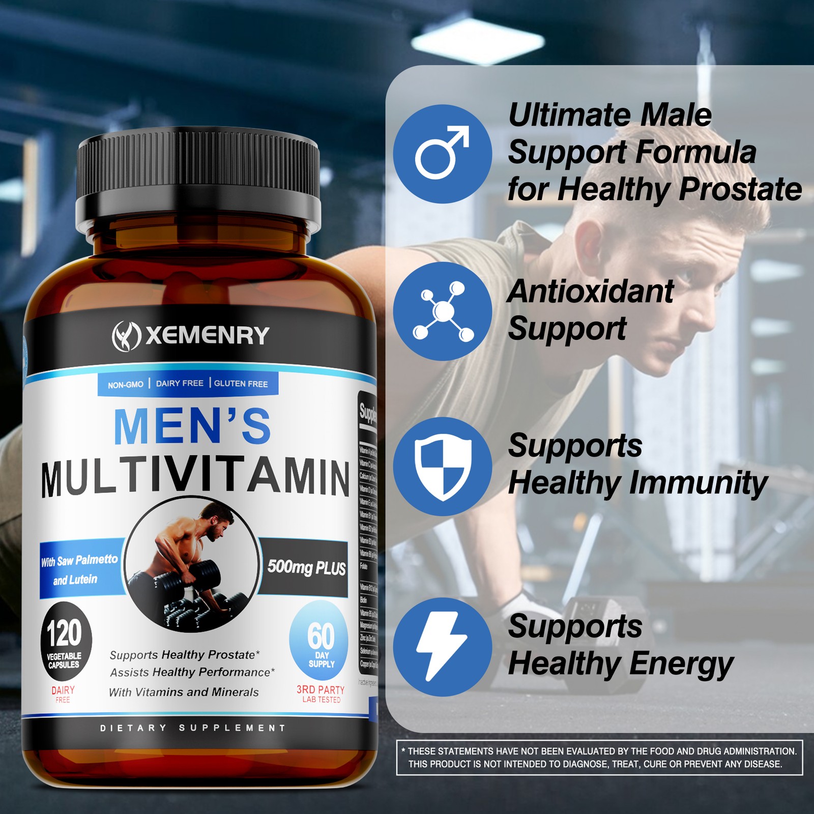 Men’s Multivitamin 240pcs- Saw Palmetto and Lutein – Healthy Male Prostate