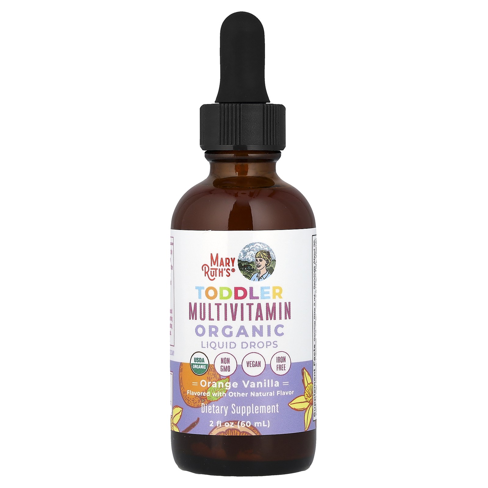 Organic Toddler, Multivitamin Liquid Drops, 1-3 Years, Orange Vanilla, 2 fl oz
