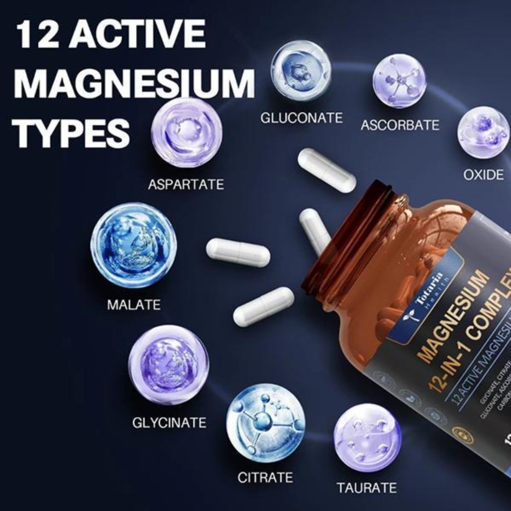 Totaria Magnesium 12-in-1 Complex 700mg for Muscle & Relaxation Support
