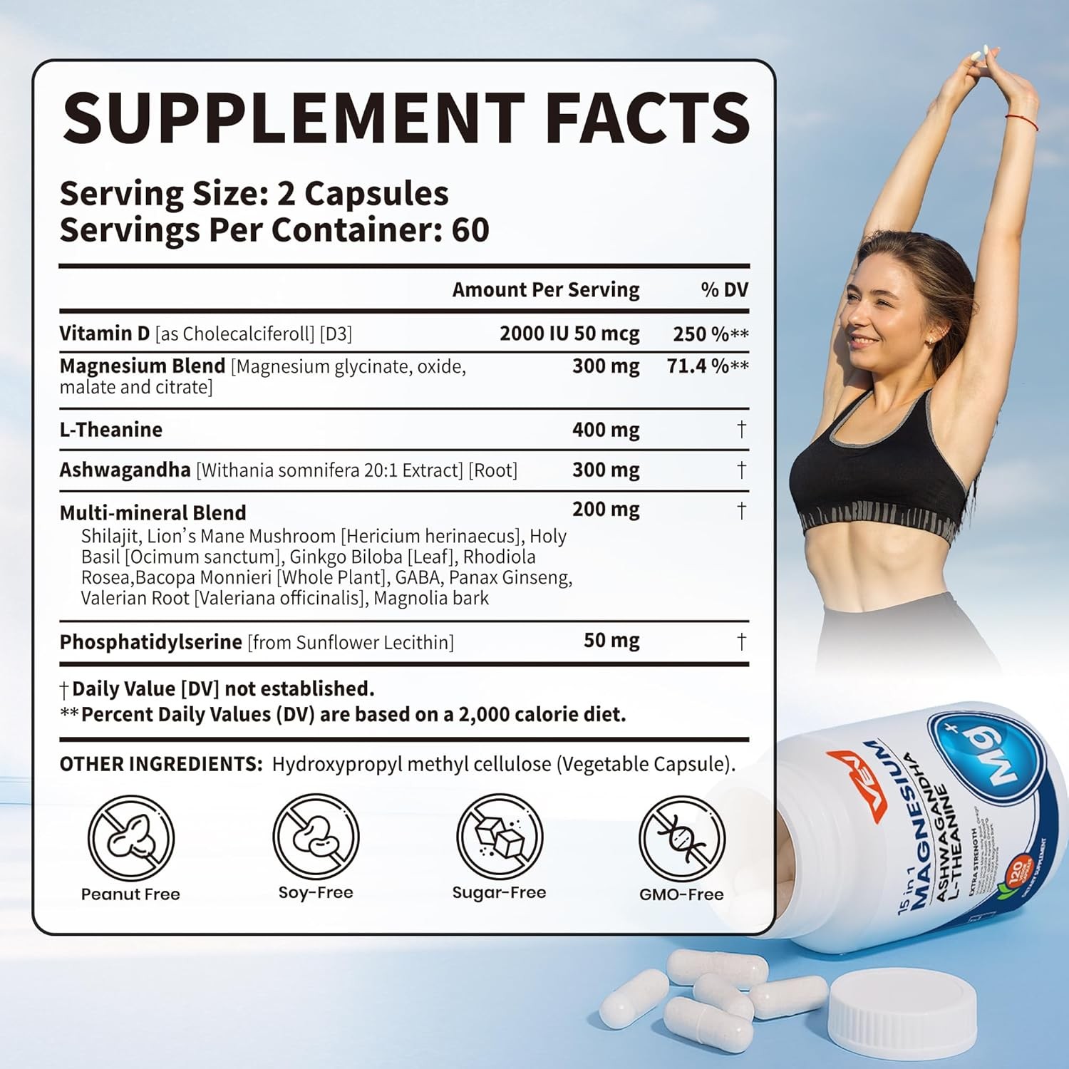 DeepCalm Magnesium Complex for Women ?C 15-in-1 Glycinate & Citrate Capsules