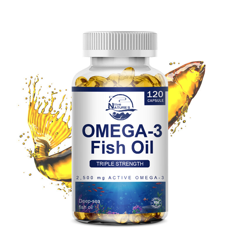 2PACKS Omega 3 Fish Oil Capsules 3x Strength 3600mg EPA & DHA, Highest Potency