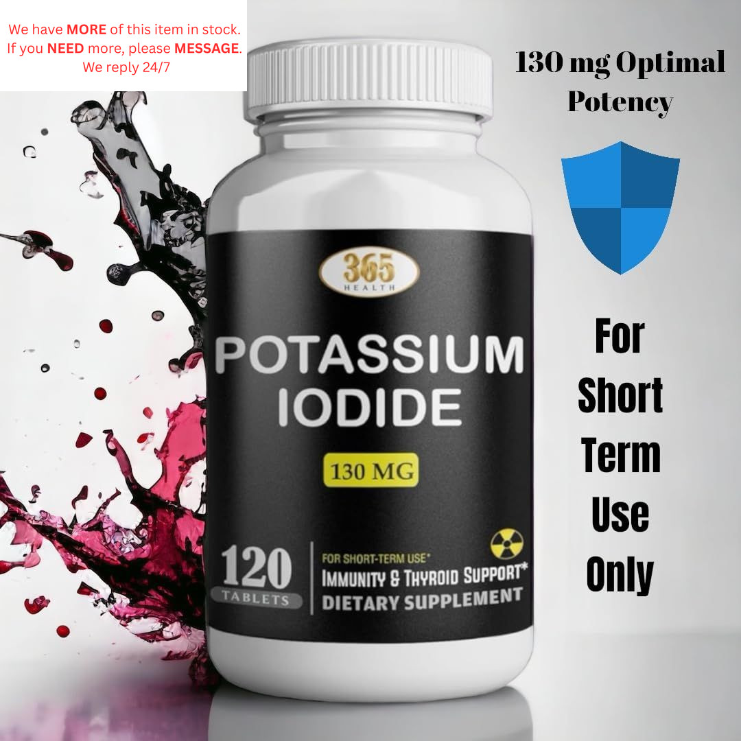 Potassium Iodide130 mg – KI Tablets- 120 Count (Pack of 1), White