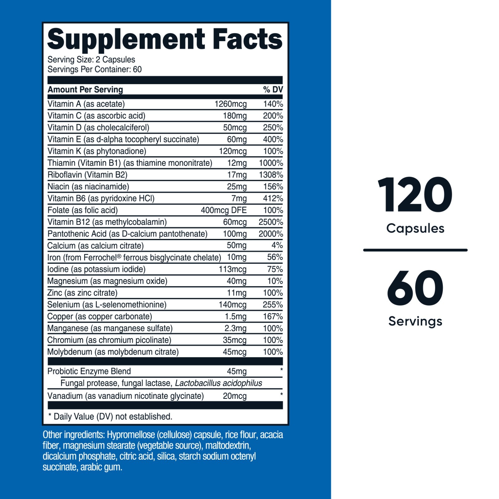 Nutricost Multivitamin With Probiotics & Minerals – 120 Vegetarian Capsules