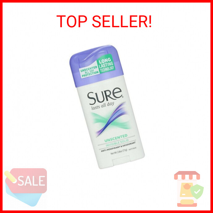 Sure Deodorant 2.6oz Invisible Solid Unscented (Pack of 3)