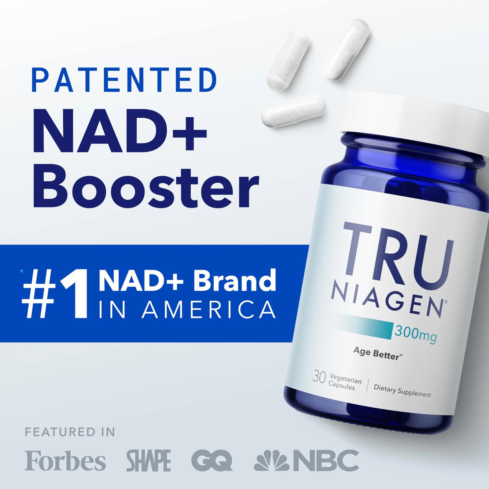 Tru Niagen NAD+ 300mg 3 Pack Brain Energy Metabolism Fitness Supplement Capsules