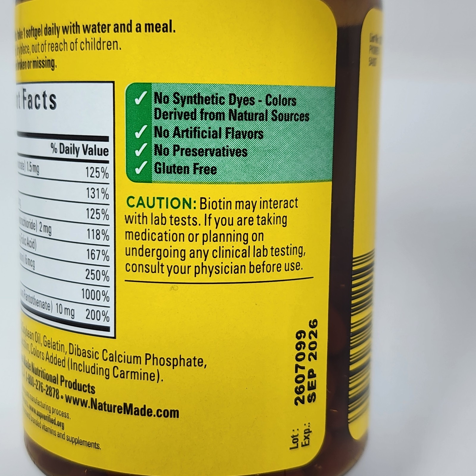 Nature Made Super B Complex Vitamins, 160 Softgels, 160 Day Supply, Exp 09/2026