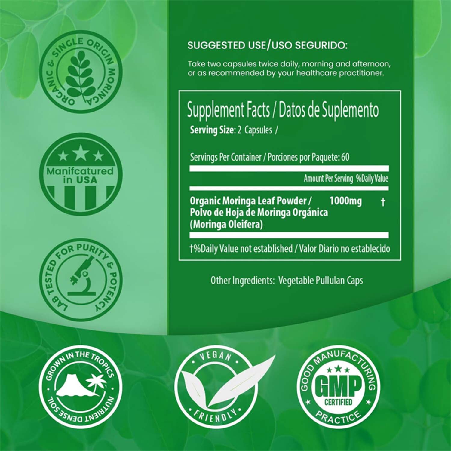 Moringa Capsules- Weight Management, Immune Booster, Energy & Metabolism Support