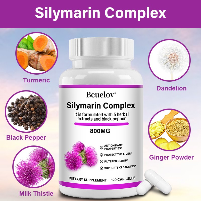 Liver Cleanse Detox Milk Thistle Extracts Silymarin,Artichoke,Dandelion,Turmeric