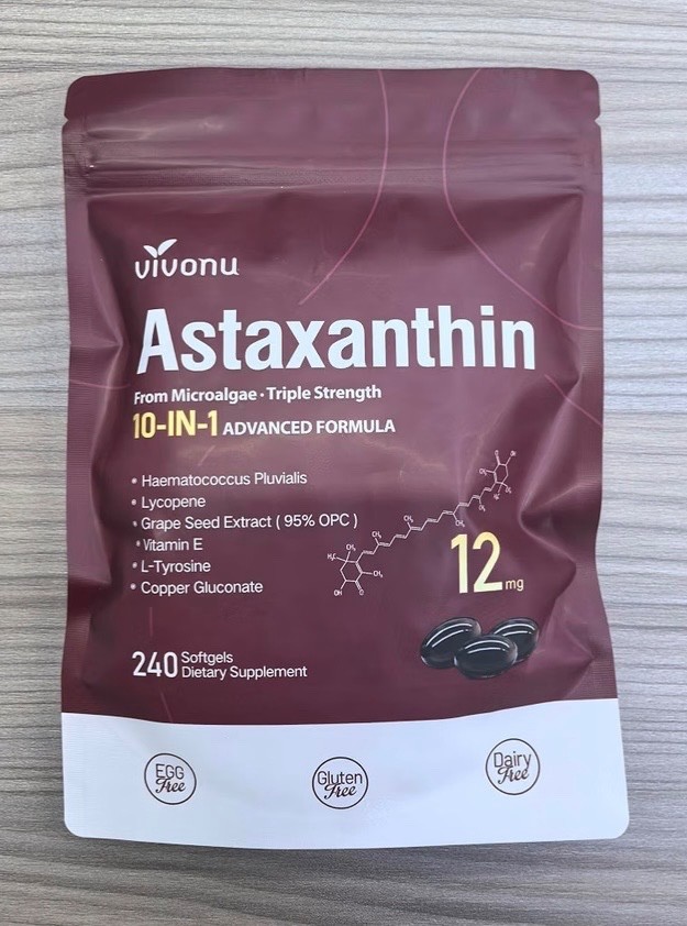 Astaxanthin 12mg 240 Softgels, 4 Month Supply,Triple Strength,Non-GMO,Eye Health