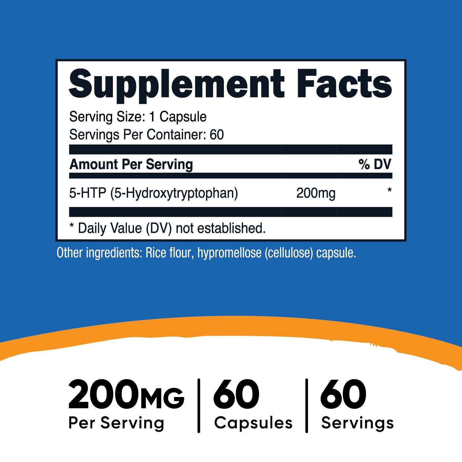 Nutricost 5-HTP 200mg, 60 Capsules (5-Hydroxytryptophan) – Gluten Free, Non-GMO