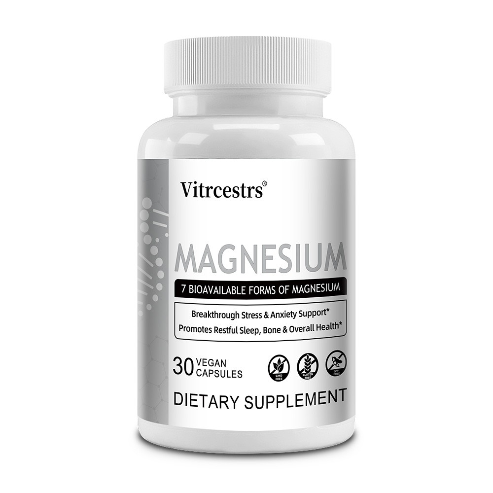 Vitrcestrs Magnesium Supplement 7 Forms 30/60/120 Vegan Capsules Non-GMO