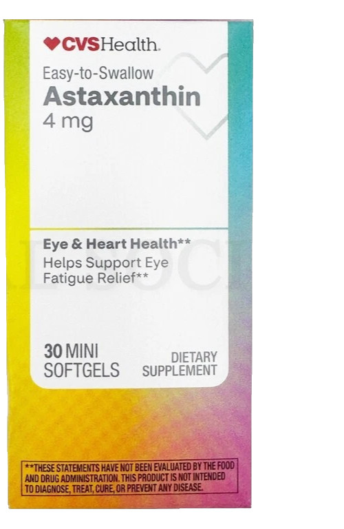 CVS Health Easy To Swallow Astaxanthin 4mg 30 Count Each Lot of 3 EXP 08/26