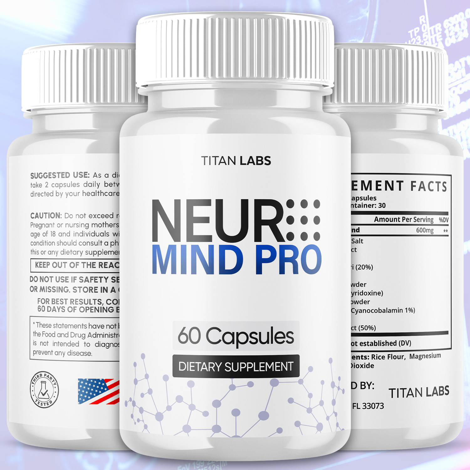 (2 Pack) Neuro Mind Pro Nootropic Natural Brain Formula Supplement 120 Capsules