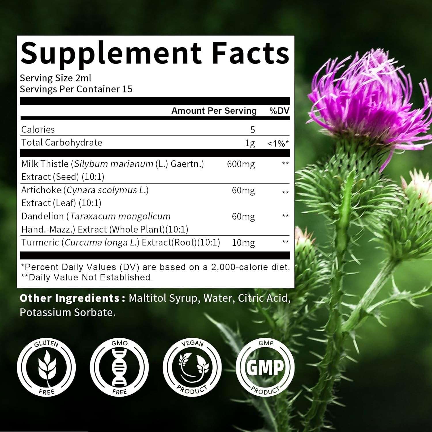 Liver Health Support Liquid with Milk Thistle & Dandelion | Detox