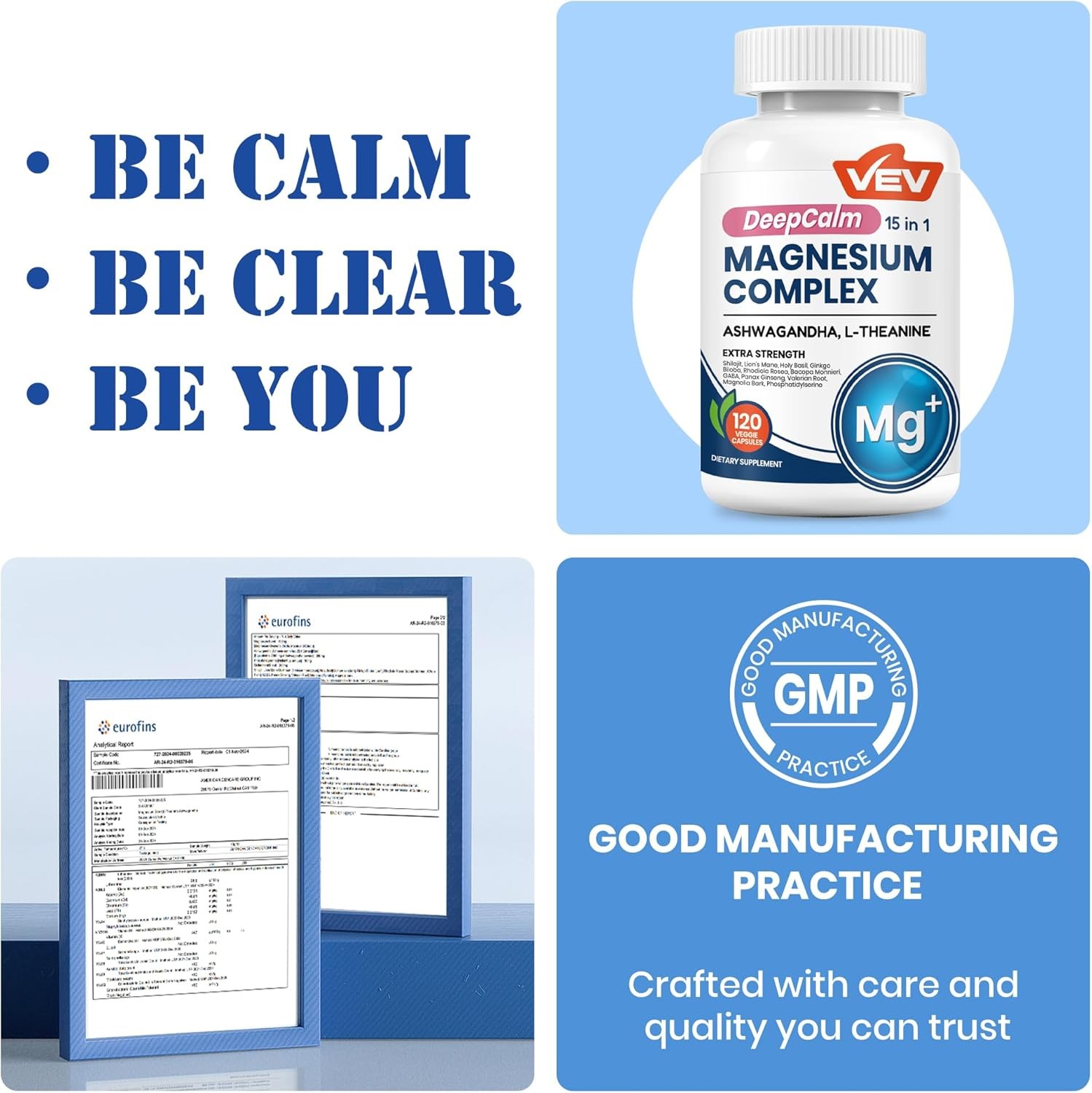 DeepCalm Magnesium Complex for Women ?C 15-in-1 Glycinate & Citrate Capsules