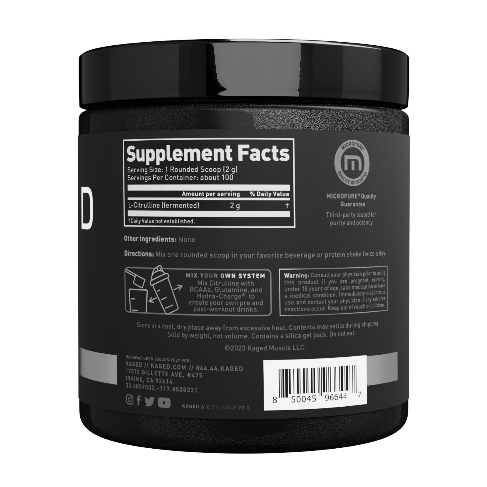 L-Citrulline Powder Unflavored | Nitric Oxide Booster | Muscle Pumps & Vasculari