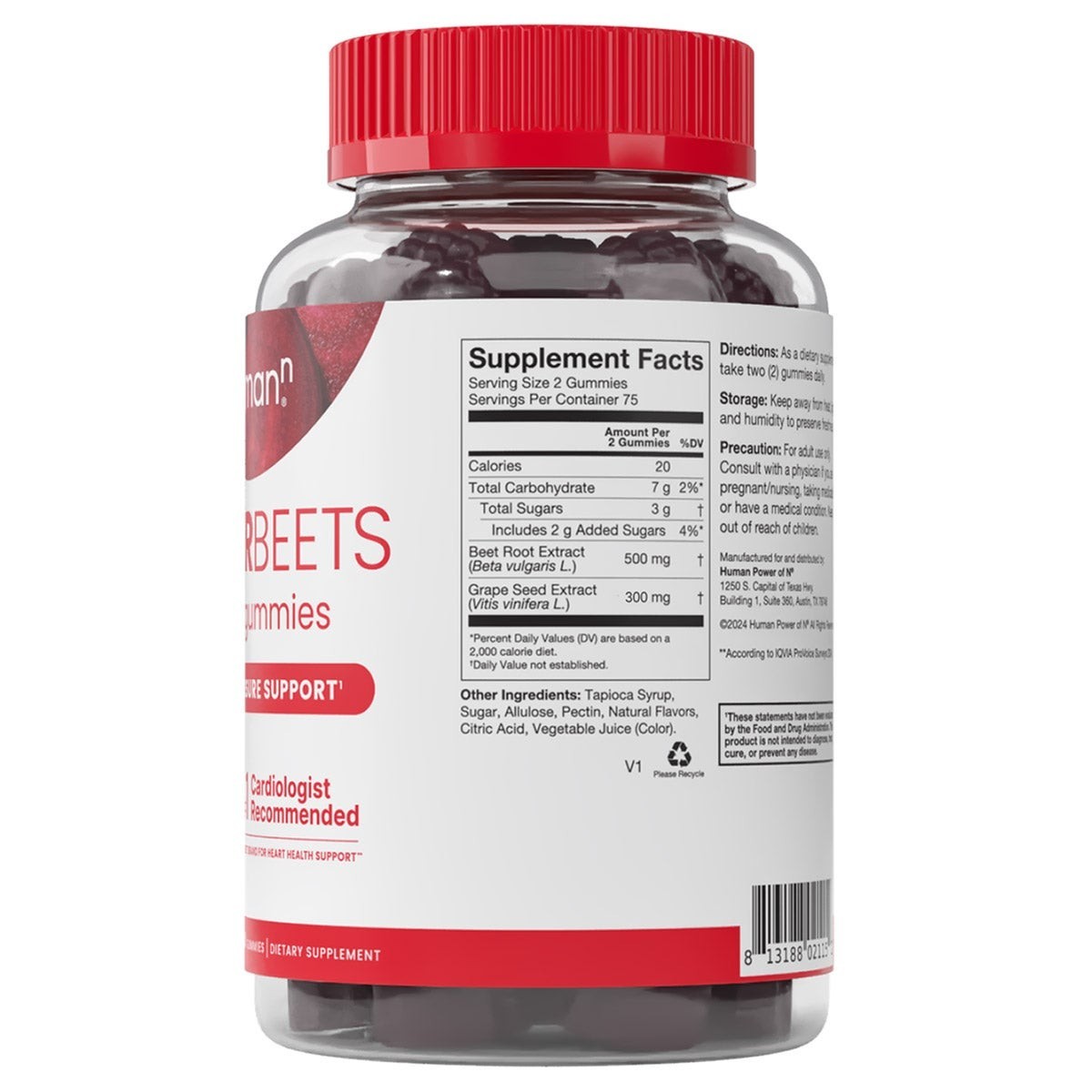 HumanN SuperBeets Heart Gummies Blood Pressure Support 150 Gummies