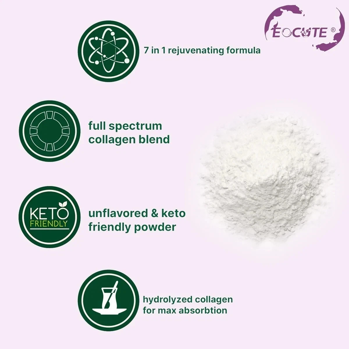 1LB Multi Collagen Peptides Powder–Hydrolyzed Protein with Type I, II, III, V, X