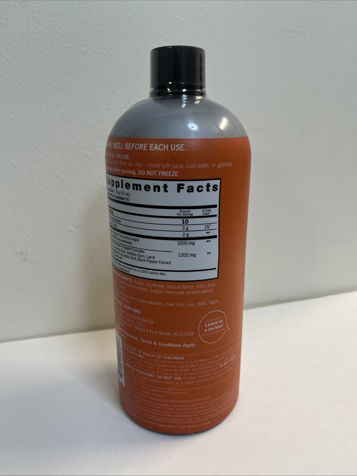 Qunol® Liquid Turmeric Complex 1000mg Extra Strength Tropical Orange 900ml 9/27