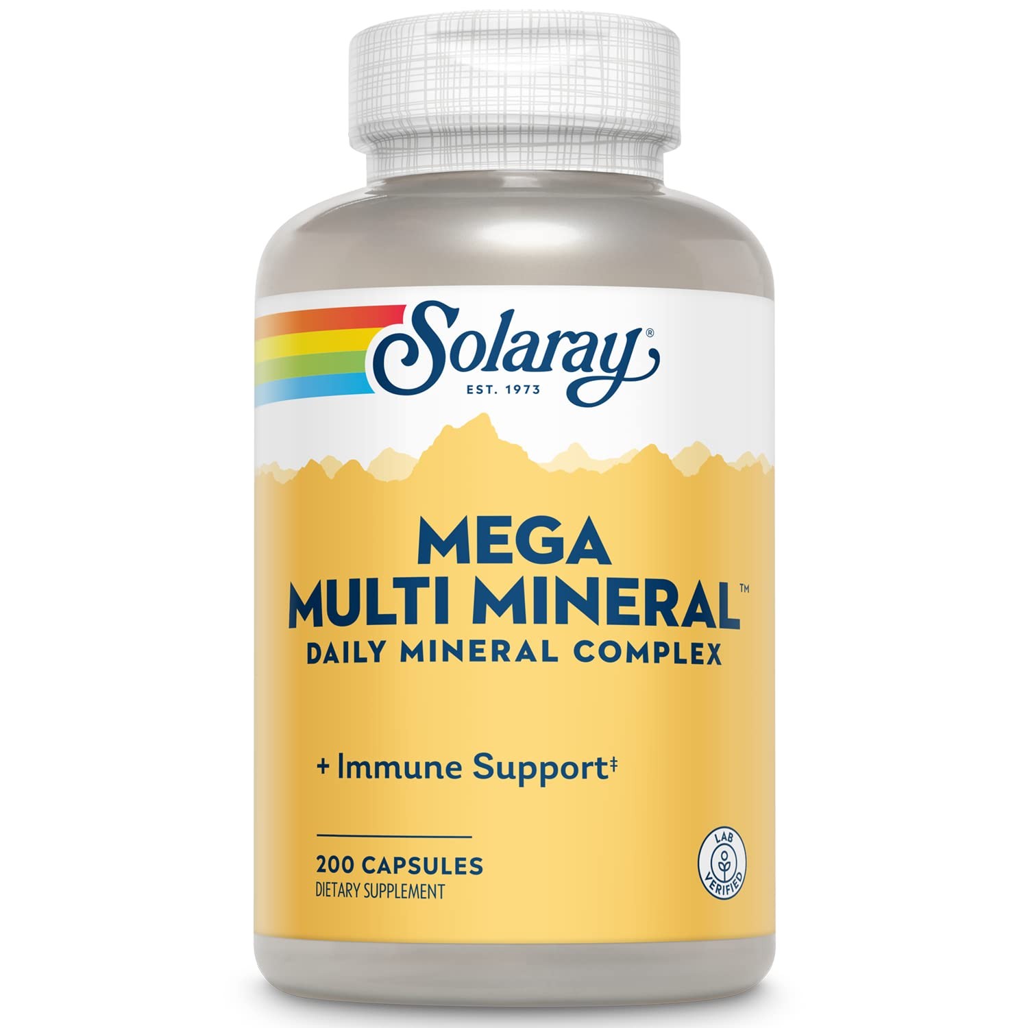 Solaray Mega Multi Mineral | 200 Capsules 1 Count (Pack of 200), No Color