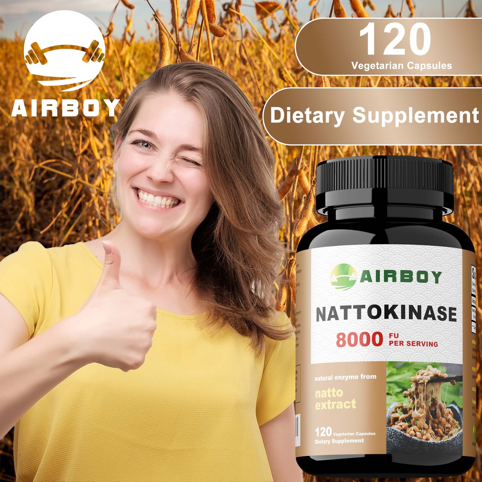 Nattokinase 8000FU – Blood Flow, Heart & Cardiovascular Health, High Quality