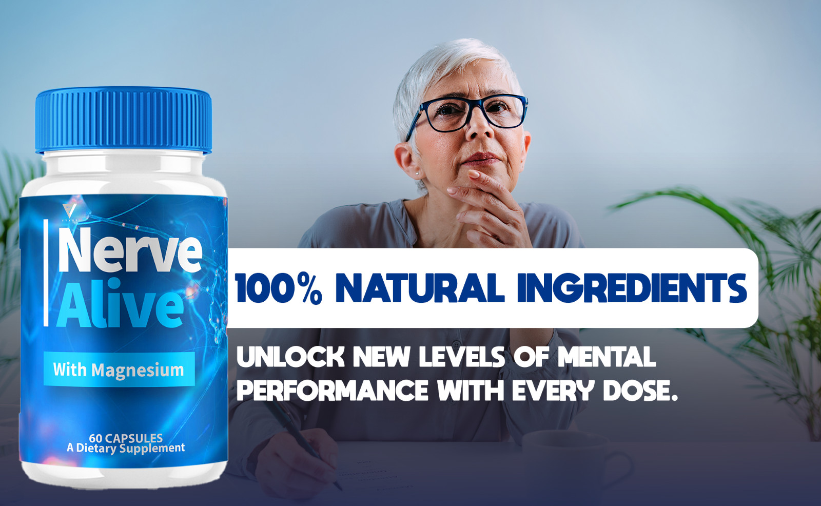 (5 Pack) Nerve Alive with Magnesium NerveAlive Maximum Strength (300 Capsules)