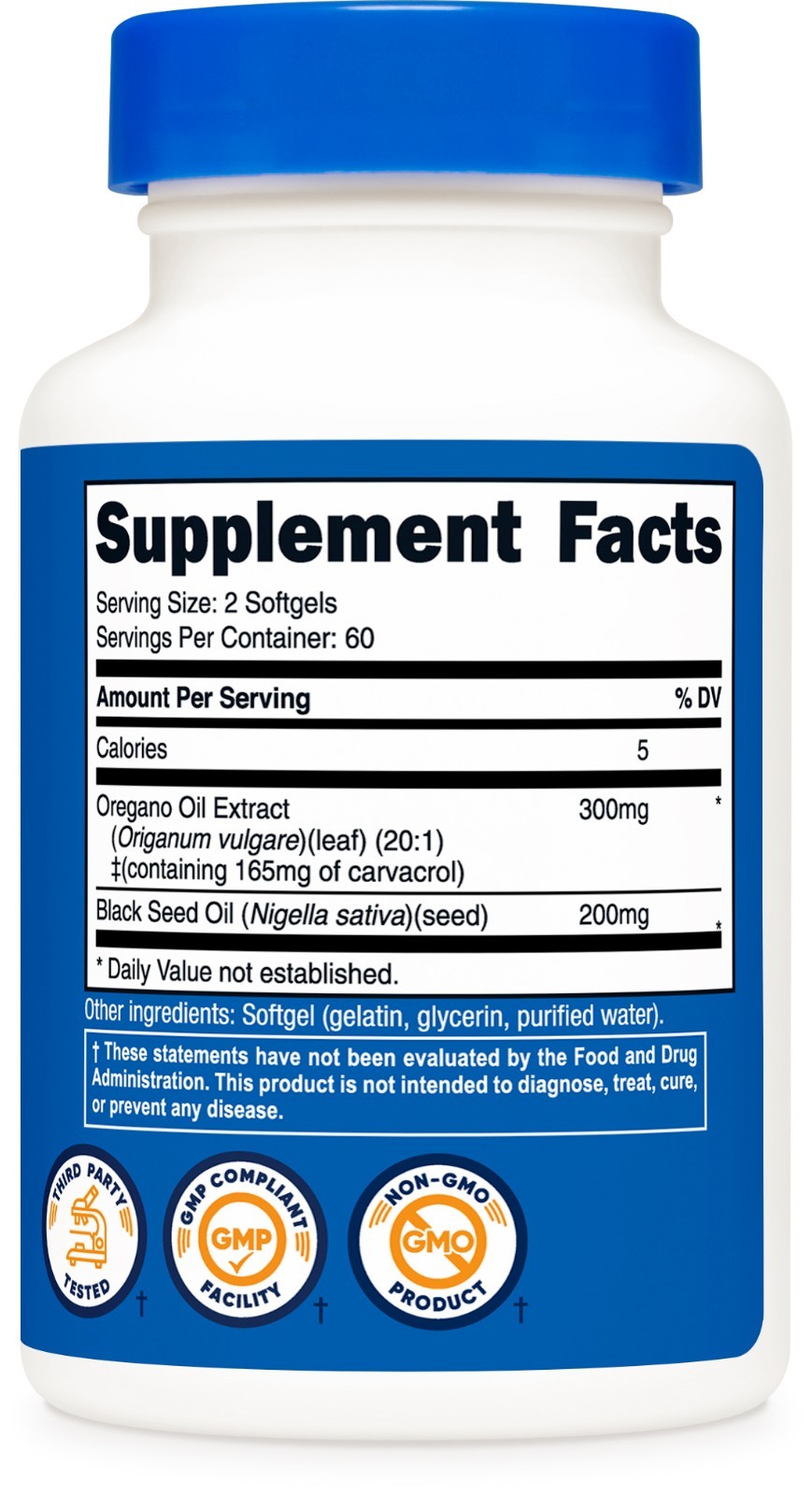 Nutricost Oregano Oil Supplement 120 Softgels for 60 Servings Per Bottle