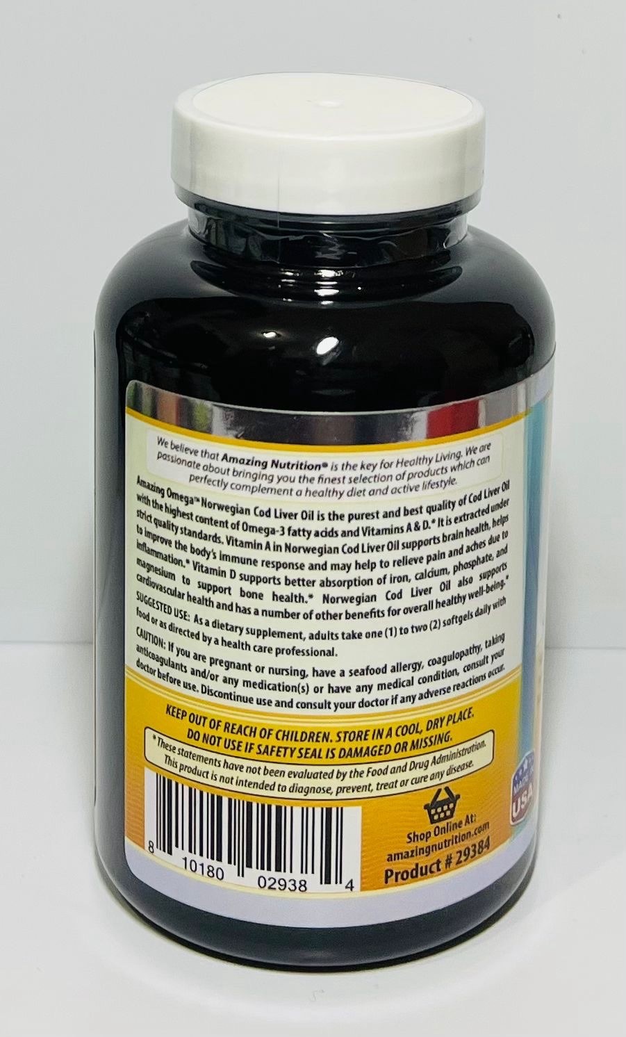 Norwegian Cod Liver Oil 1250 Mg Omega 3 EPA – DHA 120 Softgels Orange Flavor