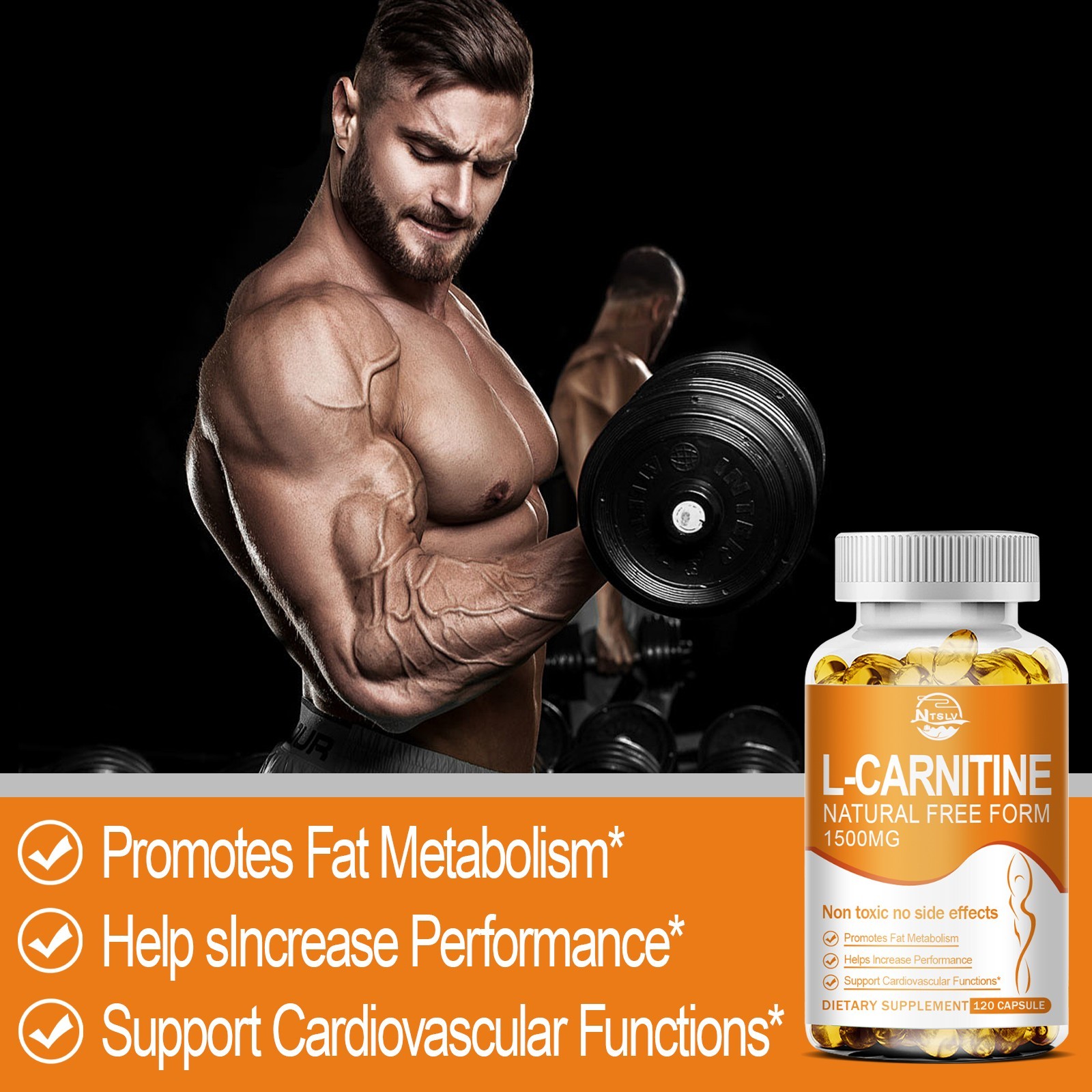 120 L-Carnitine 1500mg, Fat Burner Weight Loss Antioxidant Dietary Supplement