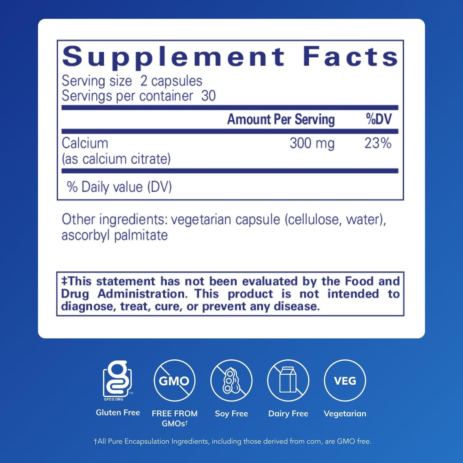 Pure Encapsulations Calcium (Citrate) – Supplement for 60 Count (Pack of 1)