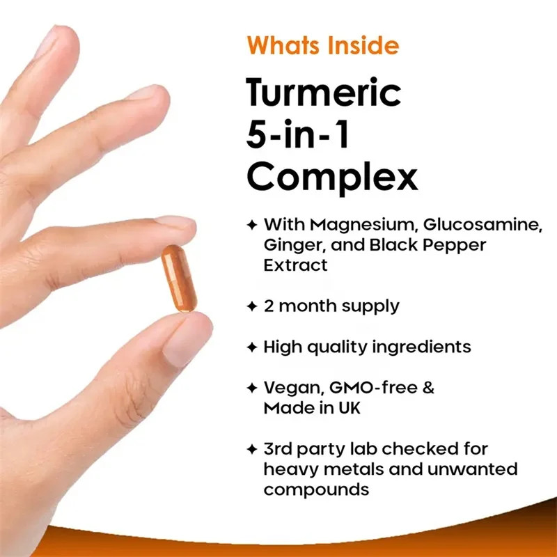 Turmeric 5-in-1 Complex 120pcs,Joint Mobility,Promote Bones and Digestive Health
