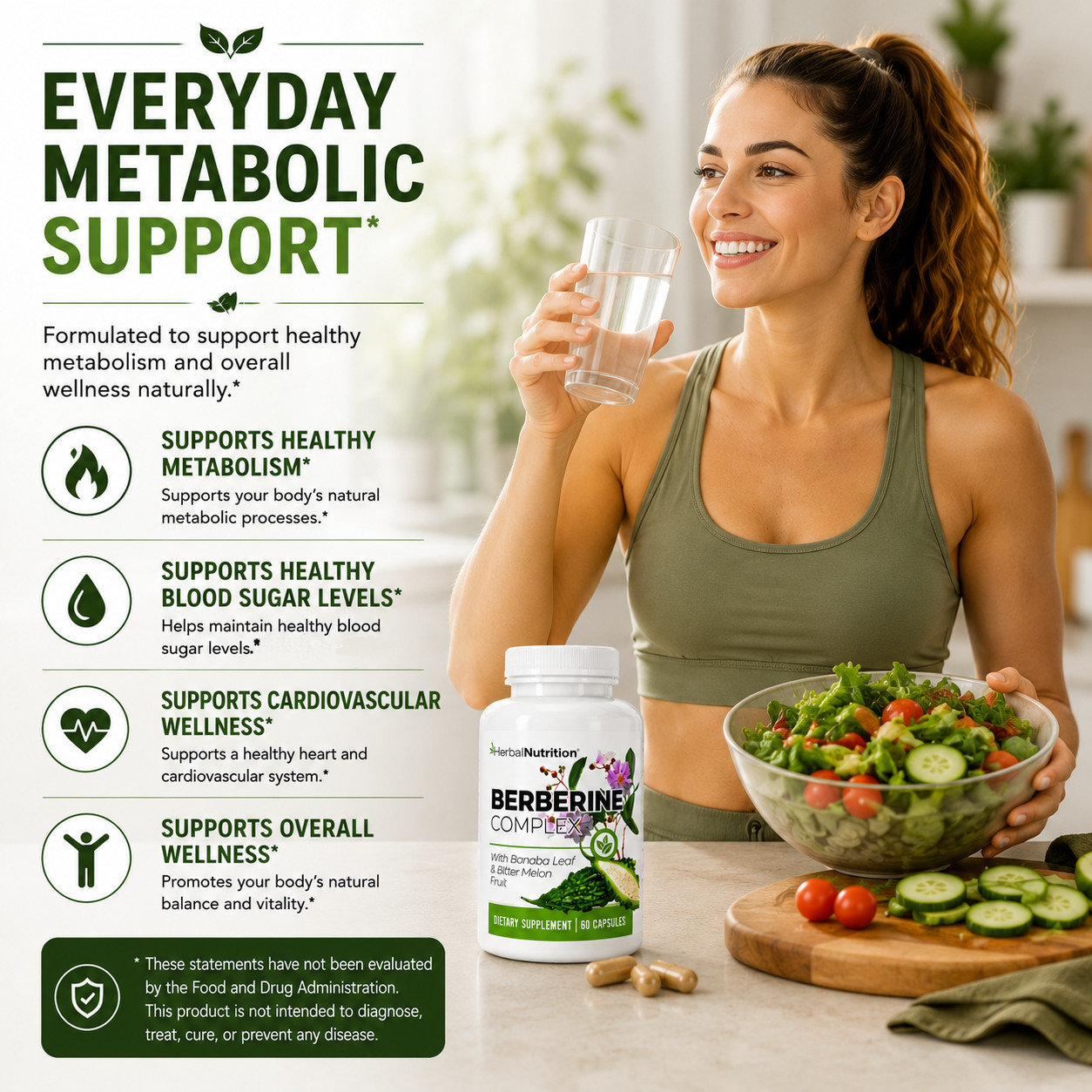 Berberine Complex 1250mg Glucose Metabolism, Immunity & Weight Loss 2 Bottles