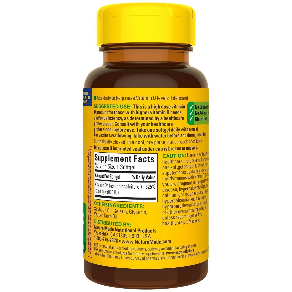 Nature Made Extra Strength Vitamin D3 5000 IU (125 mcg) – 90ct