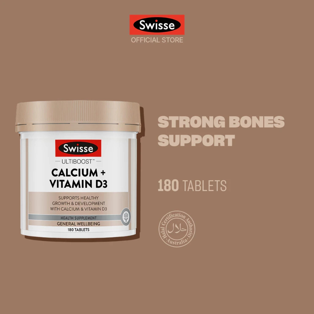 Swisse Ultiboost Calcium + Vitamin D (180 Tabs) Strong Bones Support