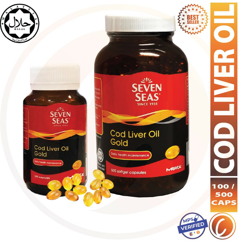 Seven Seas Cod Liver Oil Gold 200 Capsules (2 x 100s) Heart Joint Immune Health