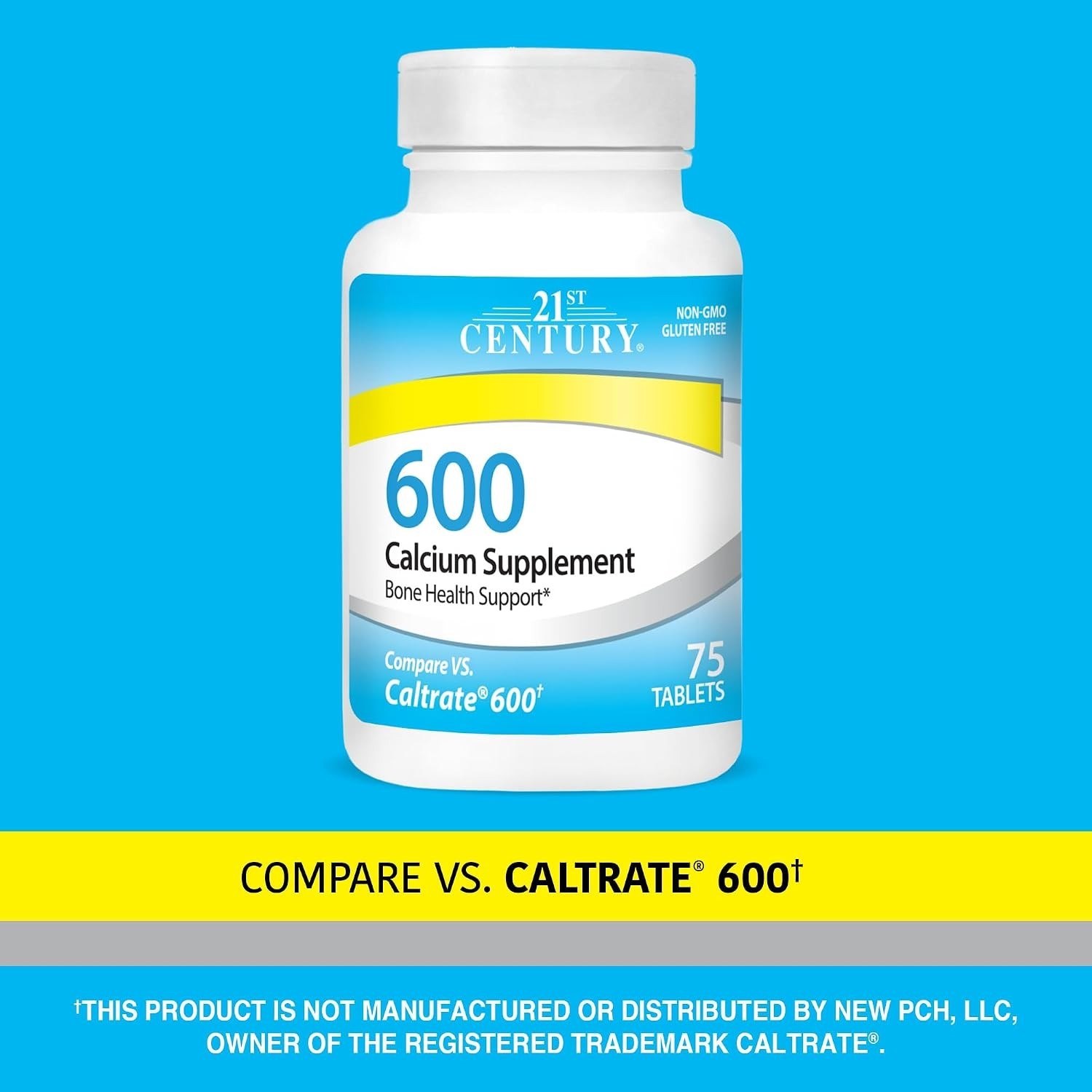 Calcium Carbonate 600mg Tablets, 75 Count – Trusted Bone Strength Support