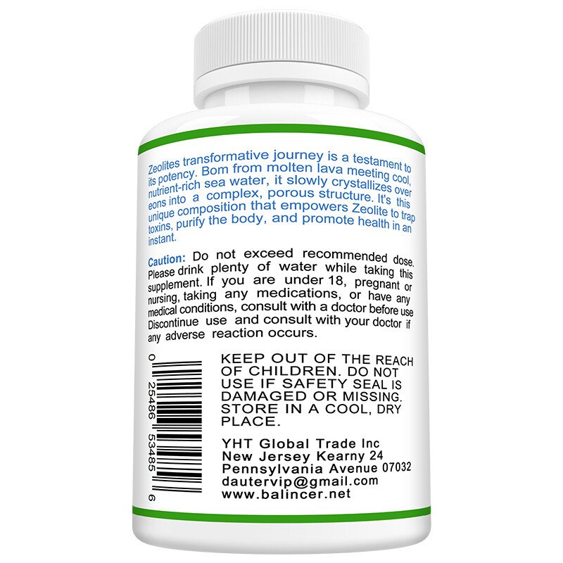 ZEOLITE DETOX Volcanic Mineral Powder Liver purification, detoxification Capsule